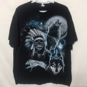 Vintage Delta Pro Weight Tee Short Sleeve Unisex XL Wolves Indian